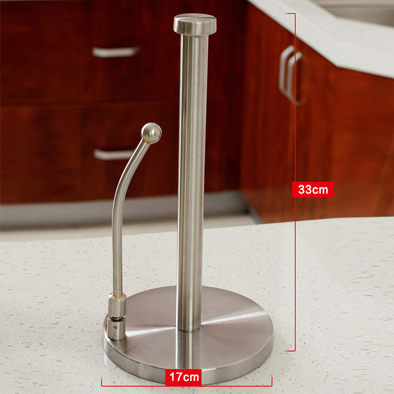 欧润哲 纸巾架 不锈钢加粗双杆纸巾架 免打孔卷纸架立式纸巾座创意家用餐厅简约用纸架家庭纸巾盒高清大图
