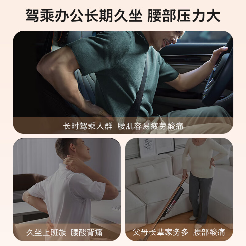 飞利浦(PHILIPS)腰部按摩器车载电动气囊按摩腰靠久坐腰部支撑按摩仪靠垫 3404B 插电款高清大图