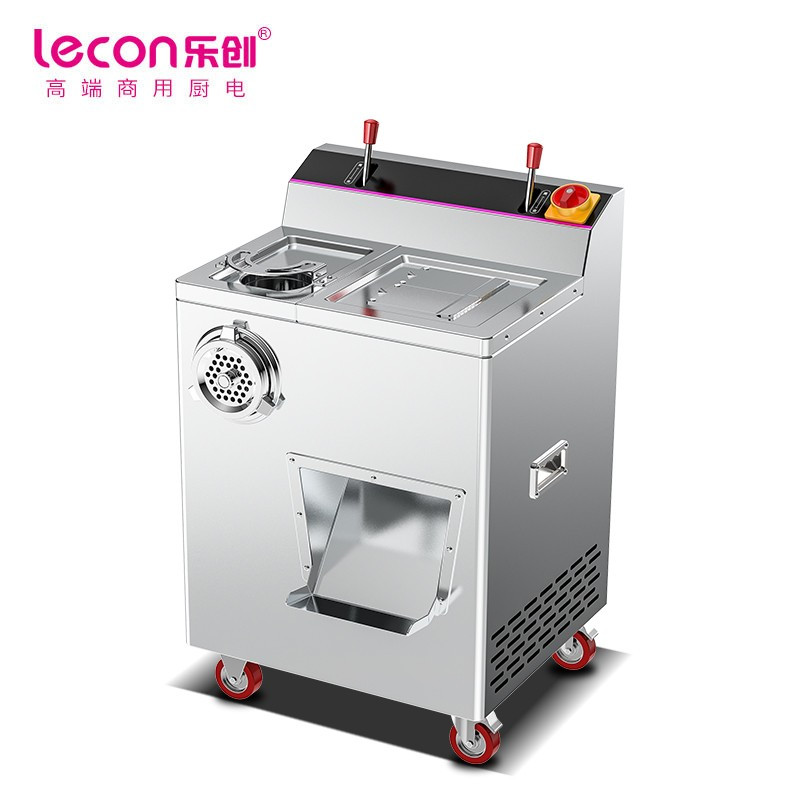 乐创 lecon 商用400型不锈钢切肉机 肉食店食堂多用切肉绞肉机 LC-J-QR400 220V