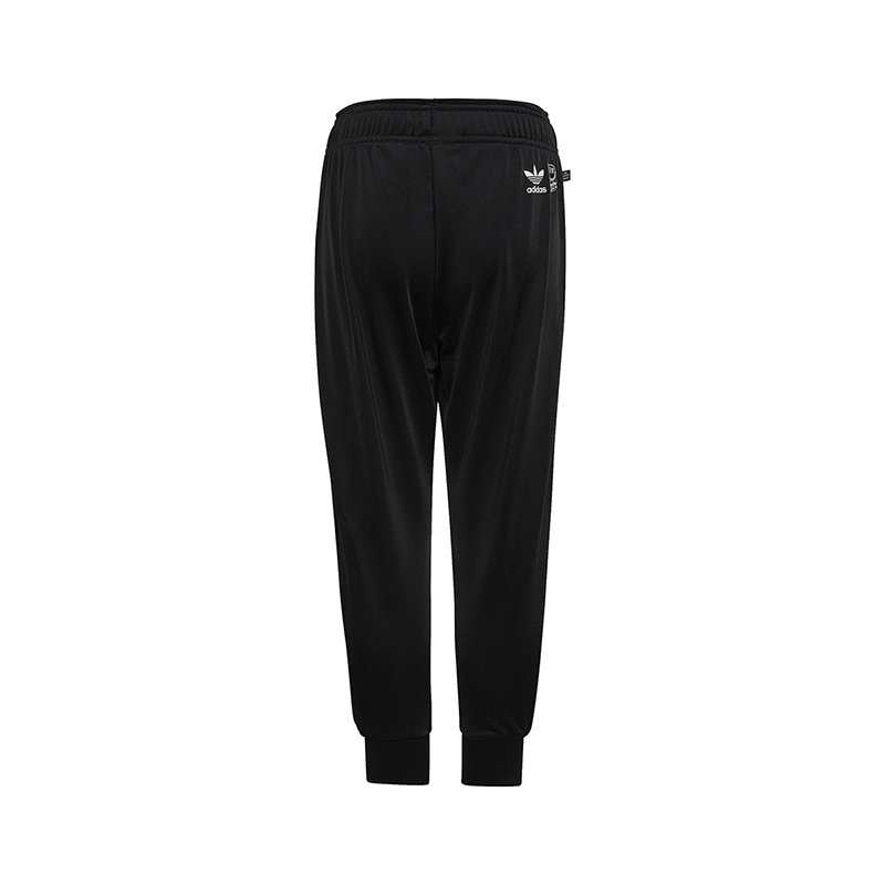 adidas originals 童装 Logo几何印花拉链夹克外套束脚运动裤运动套装 男童 黑色 HK9776