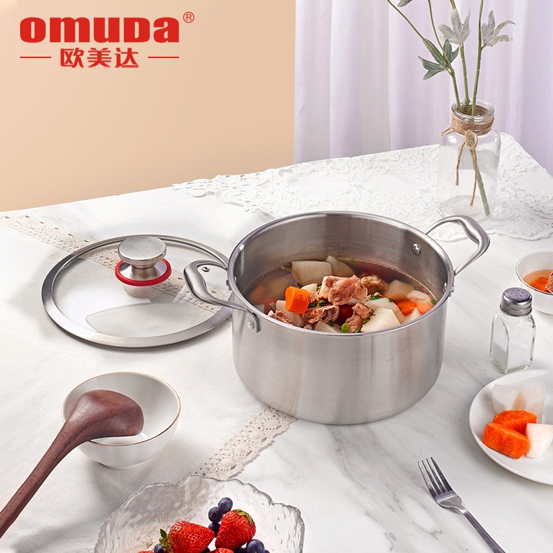 欧美达(omuDa) 欧美达316不锈钢汤锅家用煮锅双耳锅燃气电磁炉双耳锅 26cm 7.5L高清大图