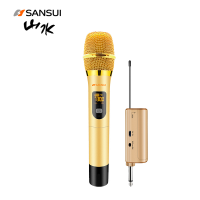 Sansui/山水 M17无线话筒 麦克风一拖二家用唱歌ktv会议卡拉Ok无线麦克风 金色M17一拖一麦克风