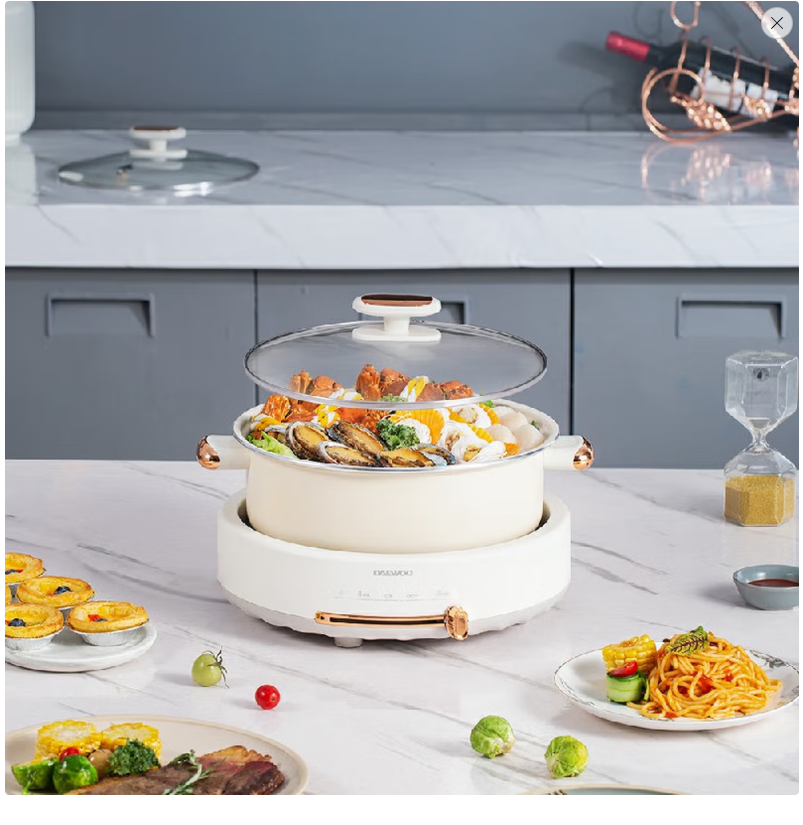 大宇智能多功能电火锅大容量 食材锁鲜 快速加热 美观耐用