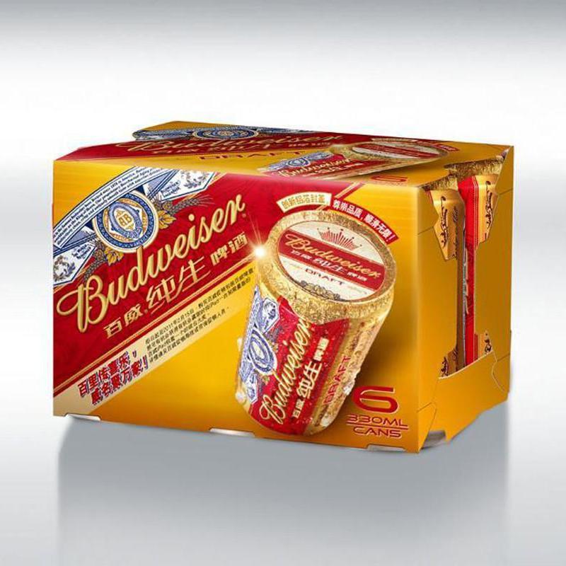 [苏宁易购超市]百威纯生啤酒330ml*6罐