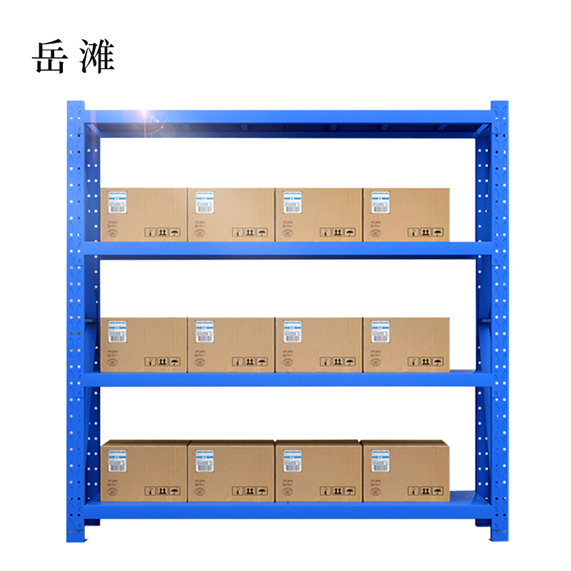 岳滩承重200kg货架置物架钢制货架蓝色主架长200宽50高200CM高清大图