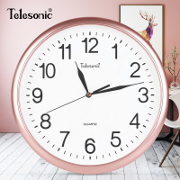 天王星(Telesonic)客厅挂钟简约时尚卧室钟表书房会议室现代创意圆形石英钟 扫秒机芯