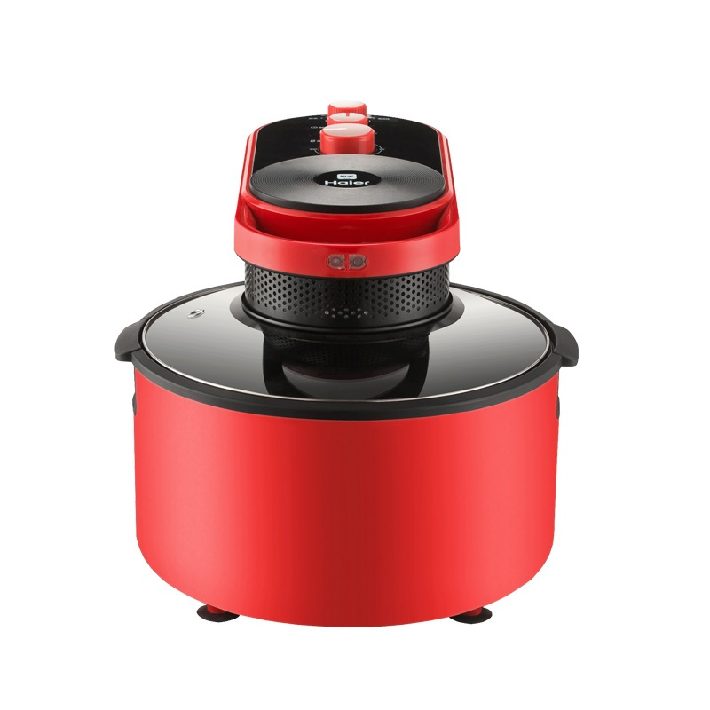 海尔haier空气炸锅红色7l容量可视化天窗设计230度热风炸ham71r