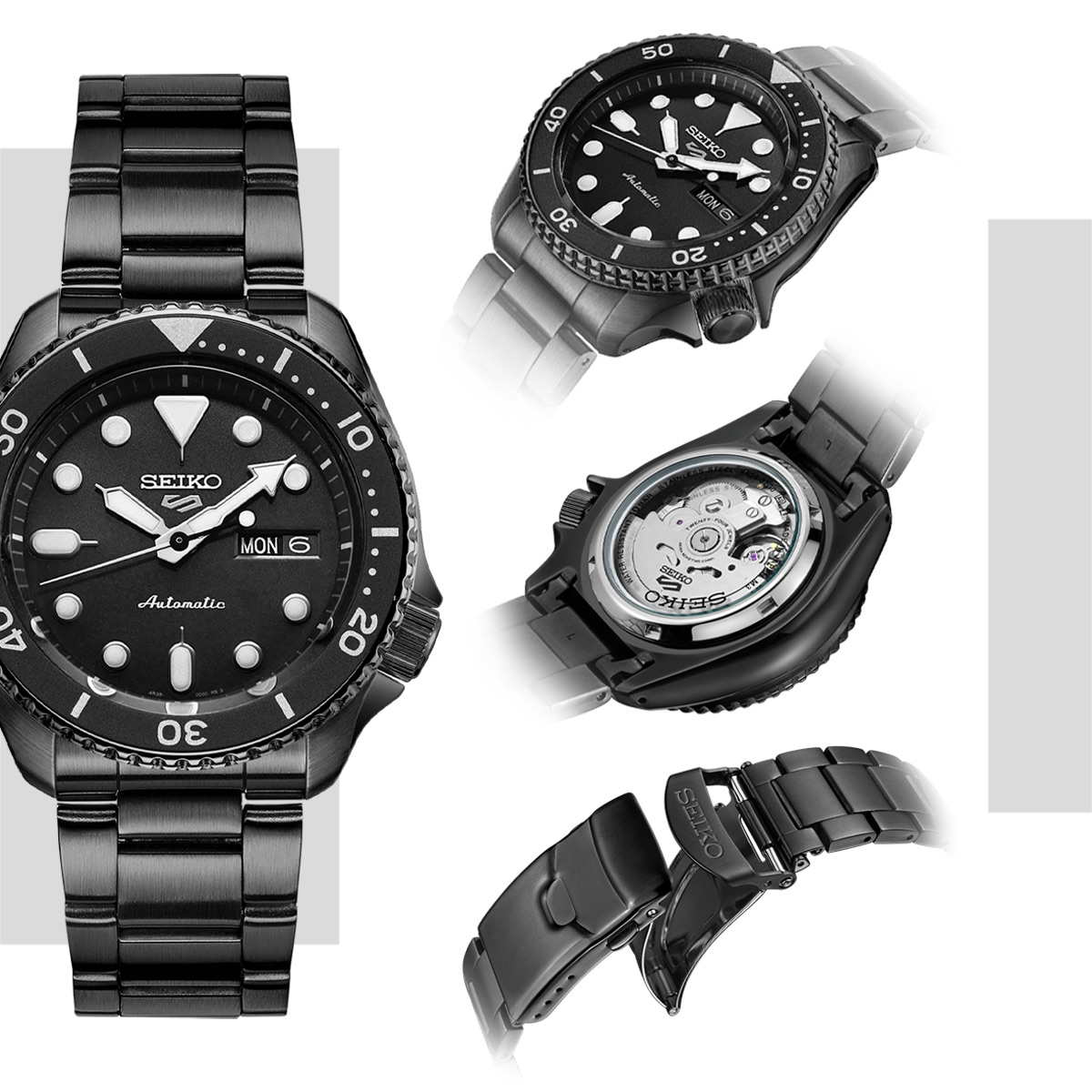 SEIKO精工5号官方正品手表男日本绿水鬼机械表高清大图