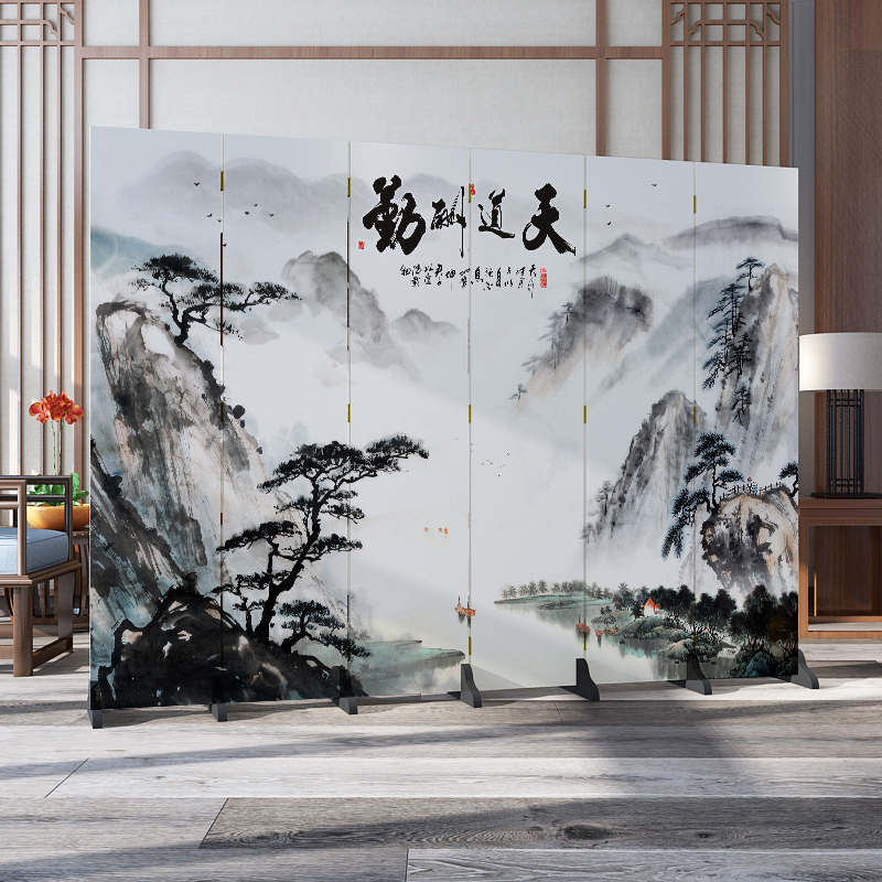 中式屏风卧室遮挡家用装饰隔断墙客厅酒店办公室折叠移动双面折屏