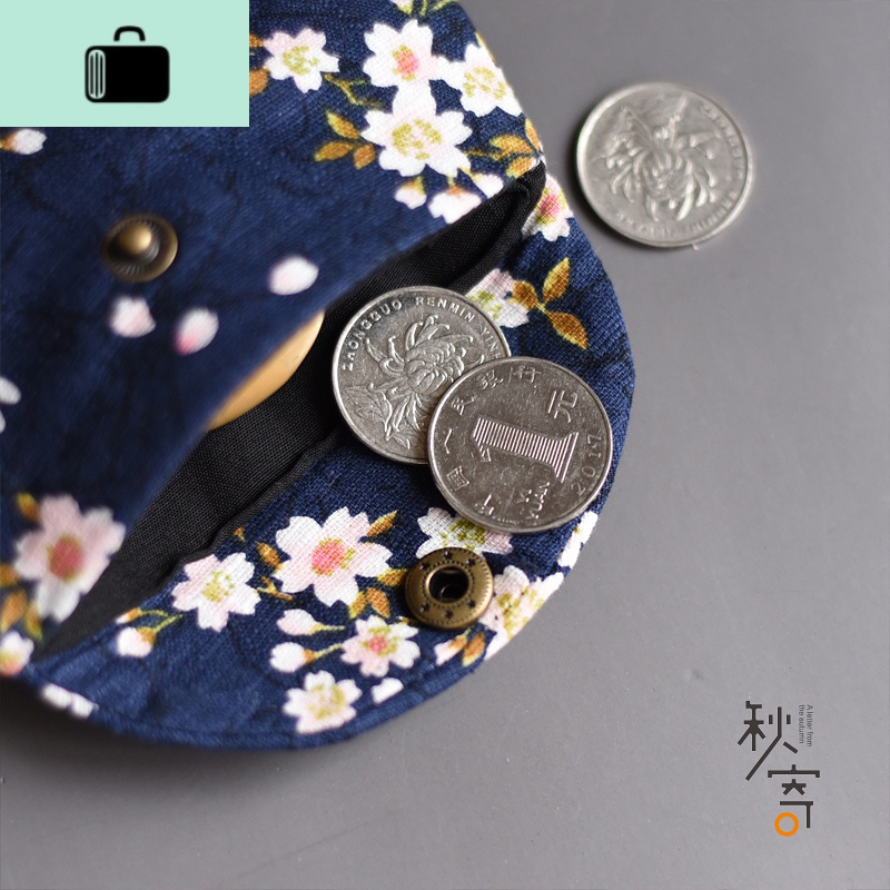 零钱收纳袋女小简约布艺可爱迷你硬币包女士包日式和风手拎包文艺NEW LAKE女手包