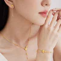 周大福 流苏银杏手链 足金黄金手链(工费:360计价)EOF1213七夕礼物