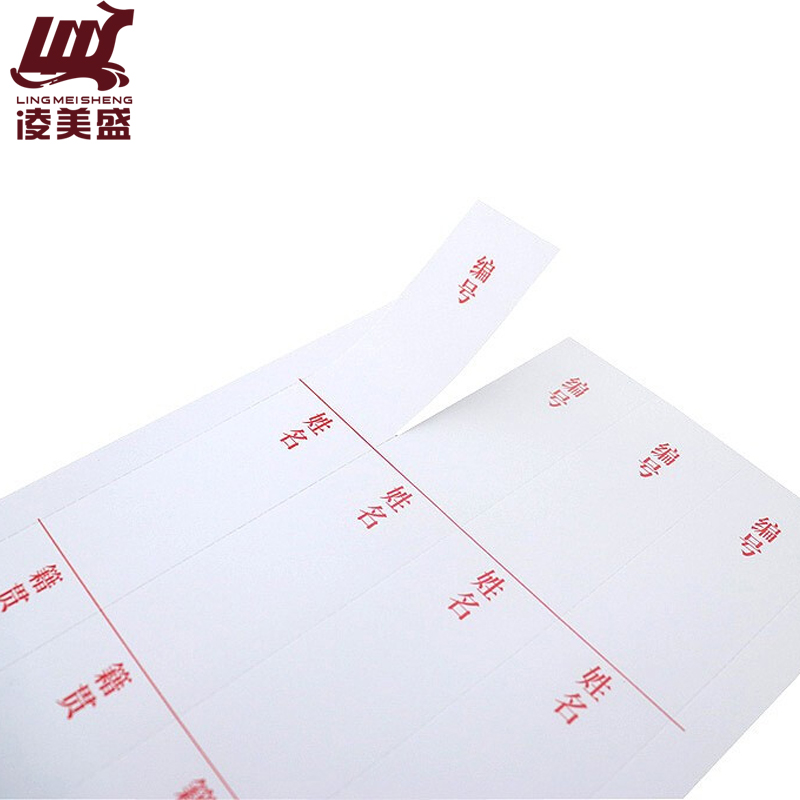 凌美盛 人事档案盒侧签 干部人事档案 脊背标签 姓名正面标签 BQ01-1/张