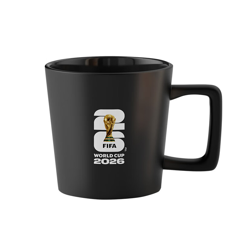 FIFA国际足联美加墨2026世界杯纪念品大力神杯马克杯390ml黑色正品带防伪码