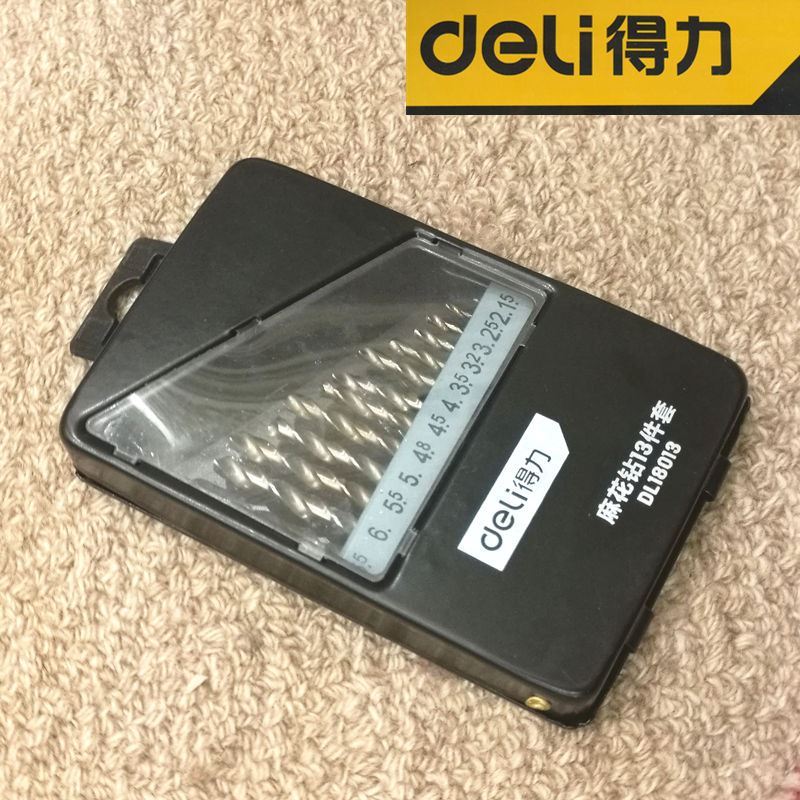 得力(deli) DL18013 13件套麻花钻Φ1.5-6.5mm高清大图