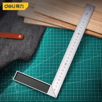 得力(deli)DL302300 钢角尺直角尺双刻度角尺90度尺拐尺L型木工尺宽座方直尺 300mm
