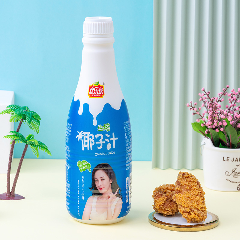 欢乐家椰汁 生榨椰子汁1L*6瓶 果肉型植物蛋白饮料