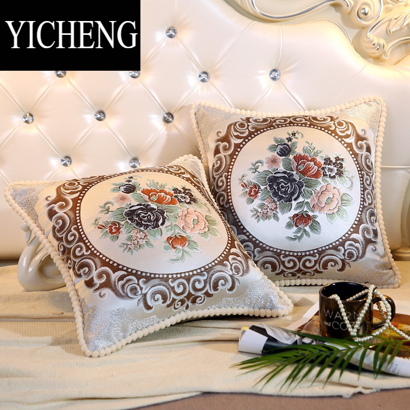 yicheng欧式沙发靠垫抱枕套不含芯客厅正方形靠枕床头抱枕家用床上大