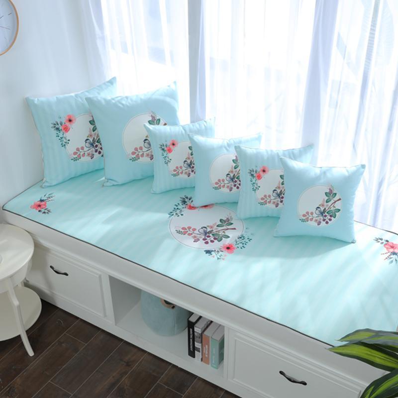 BONJEAN高密度海绵北欧飘窗垫窗台垫定做印花风沙发垫阳台榻榻米垫 花好月圆8cm飘窗垫