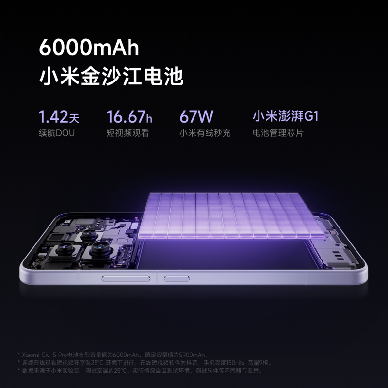 小米 Xiaomi Civi 5 Pro 星云紫 16GB内存 512GB存储徕卡联合研发Civi5pro自营舰店正品新款拍照智能小米手机高清大图