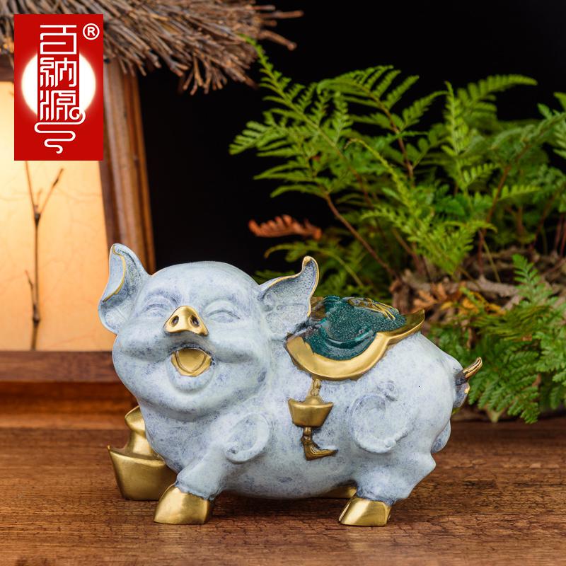 美帮汇彩铜猪摆件 生肖猪生日猪年居客厅装饰品高清大图