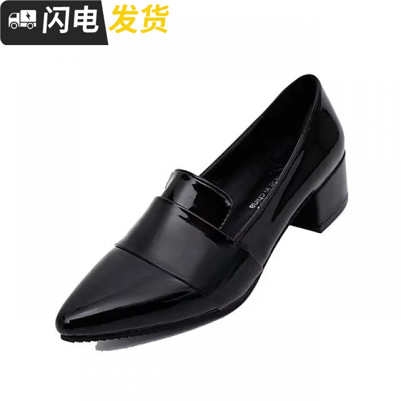 秋鞋女2022新款百搭粉色单鞋中跟尖头性感高跟鞋浅口粗跟秋款女鞋启如休闲鞋