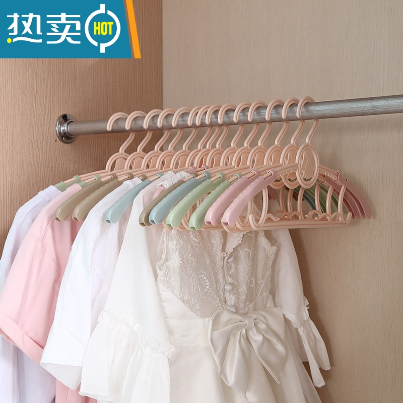 敬平儿童衣架晾衣夹婴儿小孩衣服挂收纳小衣撑子家用防滑宝宝晾晒衣架 欧粉加厚款 50个高清大图