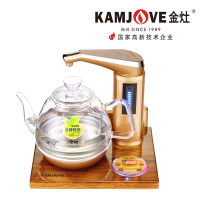 KAMJOVE/金灶 U7 全智能电子茶炉 金花梨木底座电热水壶高硼硅玻璃全自动上水壶恒温电热水壶自动上水壶烧水壶玻璃