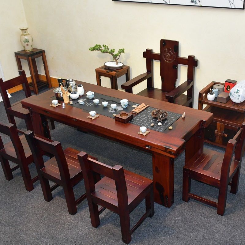 老船木茶桌椅组合实木茶艺桌功夫茶台泡茶桌客厅茶几新中式喝茶桌 100长x65宽x70高单桌(cm)