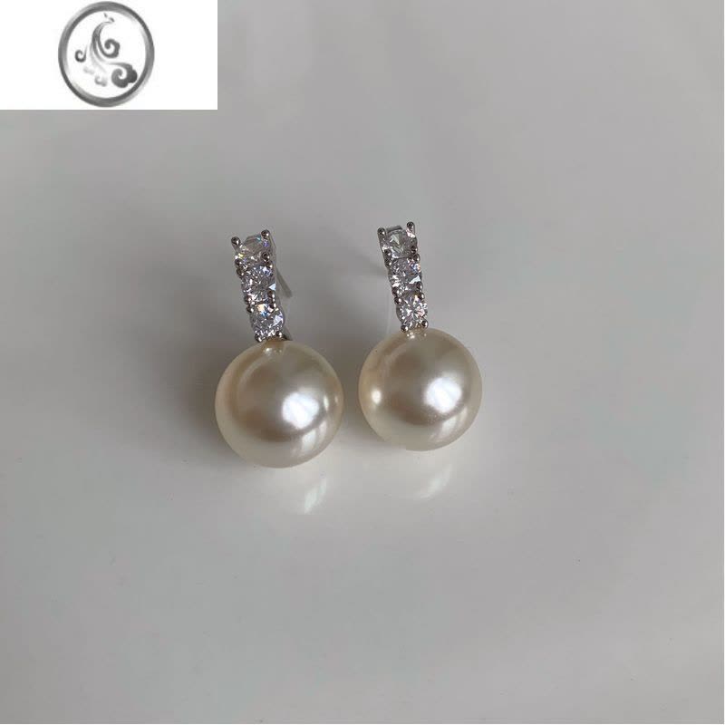 JiMi「是心动啊」施家澳白珍珠耳环蚊香盘耳夹无耳洞女耳钉小众耳饰图片