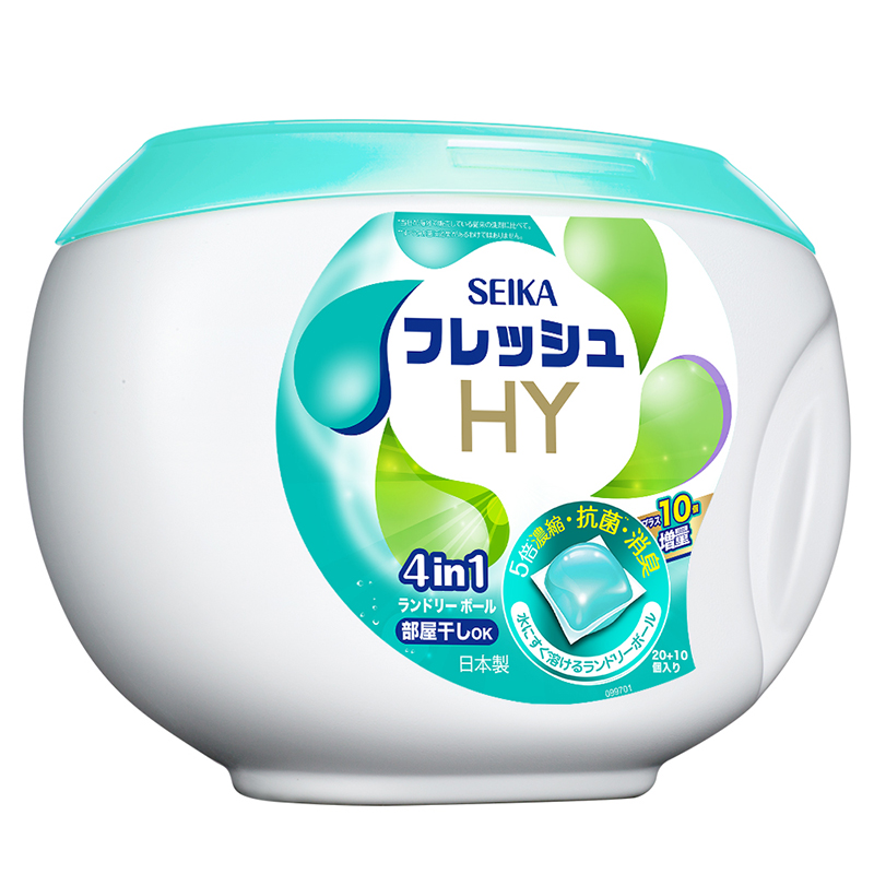 Seika日本菁华牌洗衣凝珠4in1 清新洗衣珠22g大珠30粒 威露士出品（旧品为20g*20粒，新旧包装随机发货）高清大图