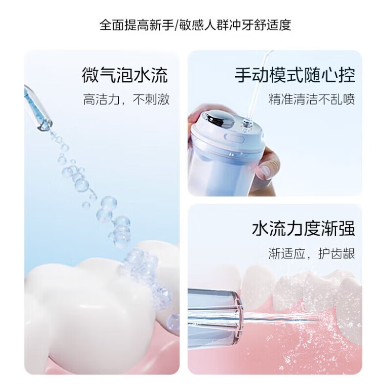 美的(Midea) 冲牙器 家用手持立式声波微气泡 CL1海盐薄荷高清大图