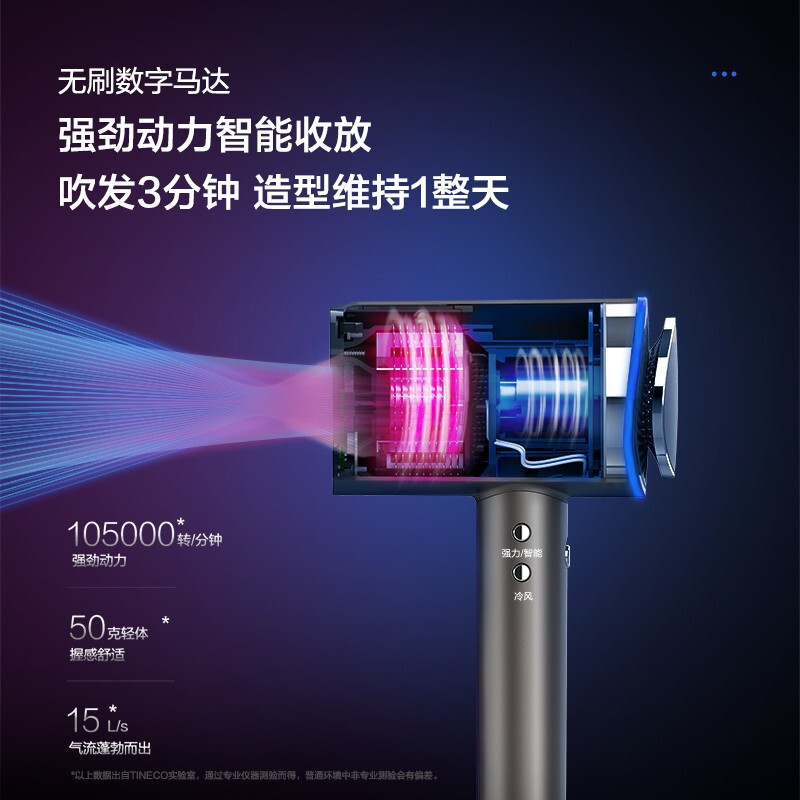 TINECO添可会思考的摩万吹风机护发大功率家用电吹风负离子吹风筒