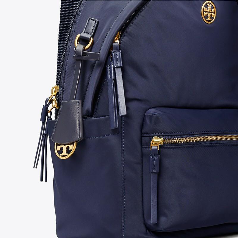 toryburch汤丽柏琦piper中号经典款复古尼龙拉链双肩背包