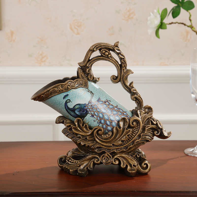 沙十字绣创意家用用品壁画新款餐厅花瓶玄关防滑摆件家庭装饰欧式树脂