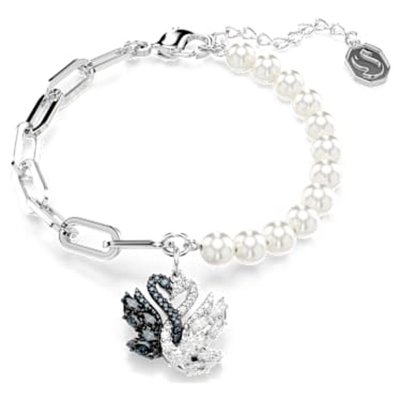 Swarovski 女士优雅天鹅造型仿水晶珍珠手链 时尚精致奢侈饰品 送女友