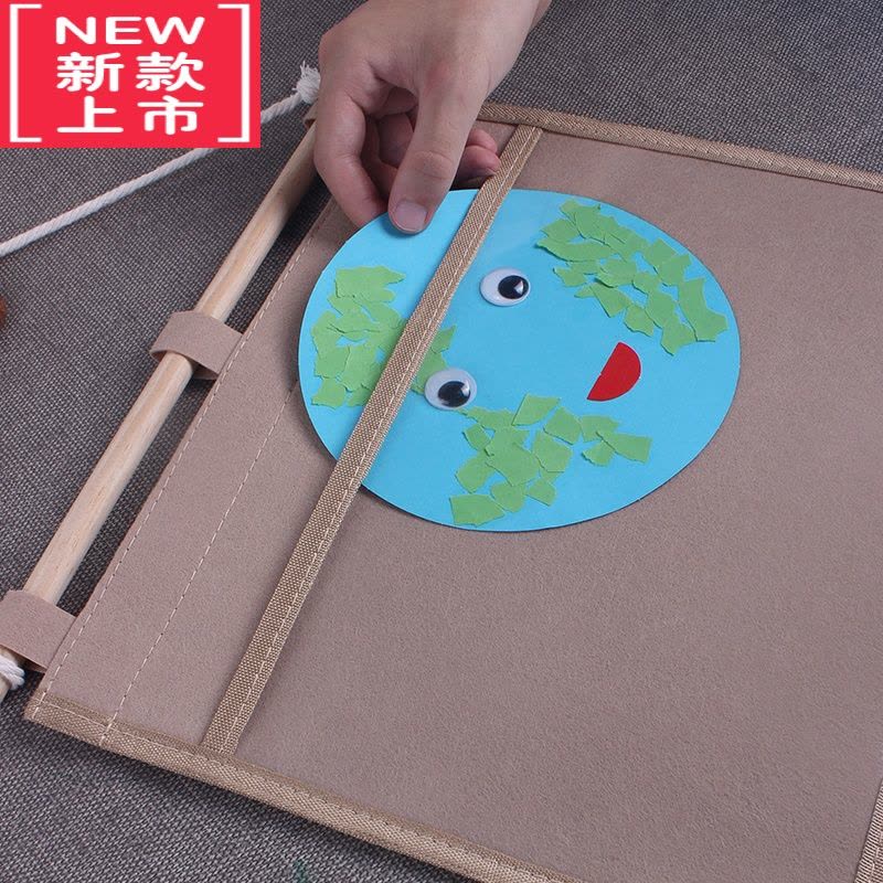 可莉允幼儿园作品展示袋幼儿美术绘画画作业教室收纳图书挂袋透明儿童图片