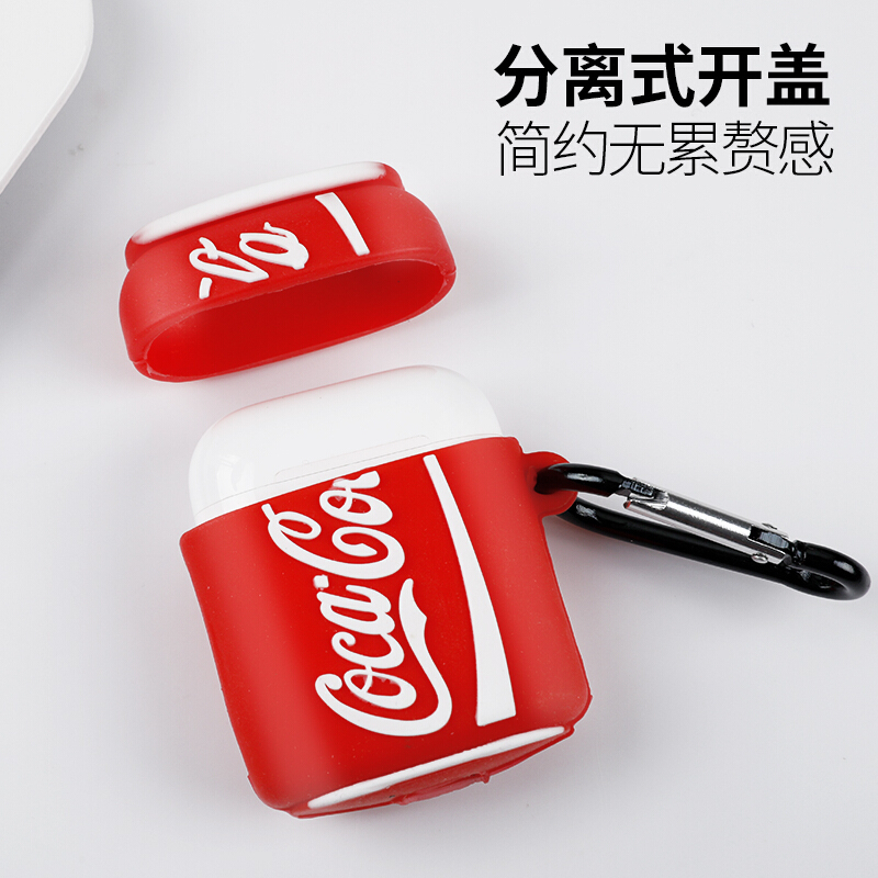 ESCASE airpods2保护套 苹果耳机1/2代无线蓝牙硅胶壳防摔 潮牌创意卡通动漫可爱收纳盒 男女款 红色瓶装