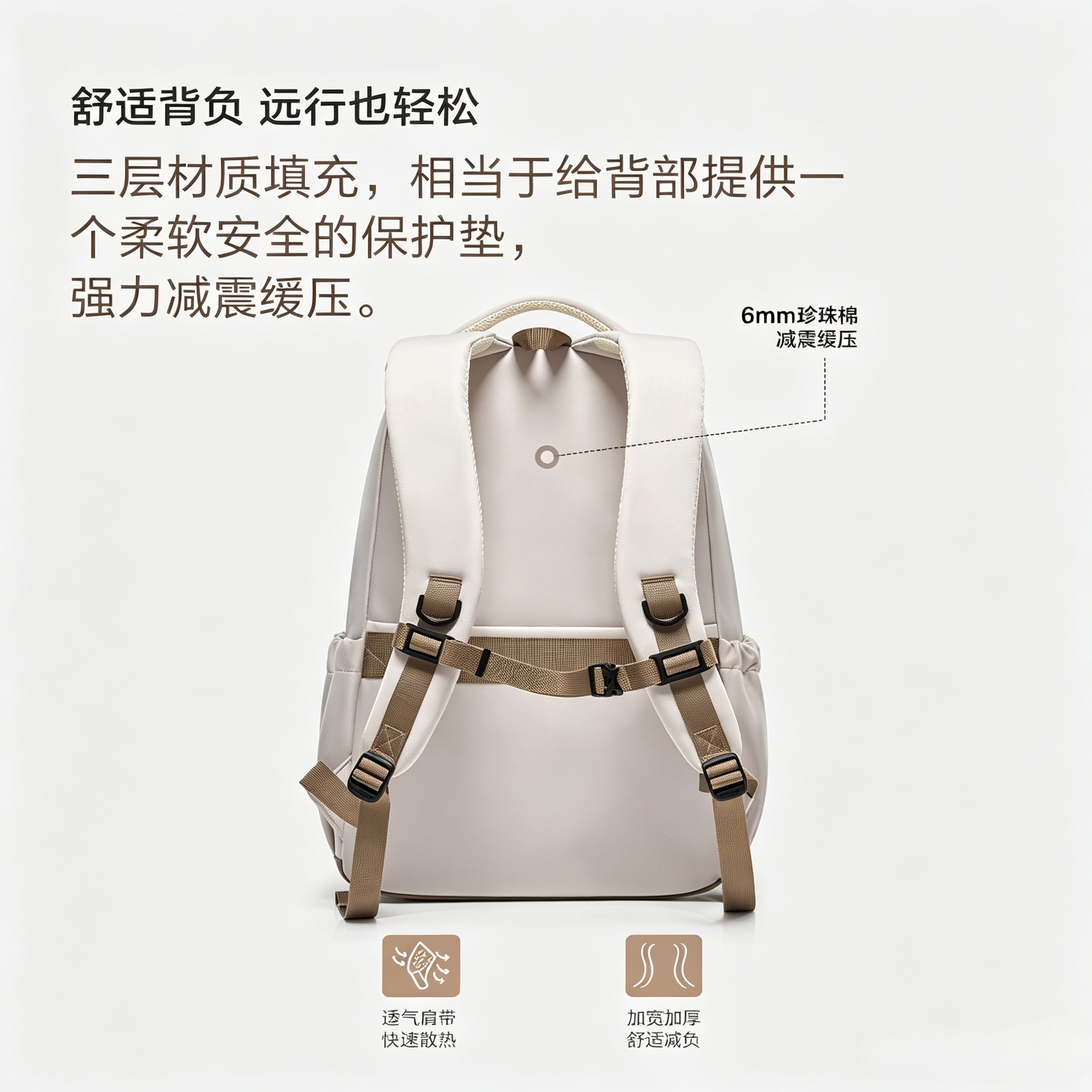 爱华仕(OIWAS)户外轻便高密度防泼水15.6寸通勤男女双肩包背包 OCB5033高清大图