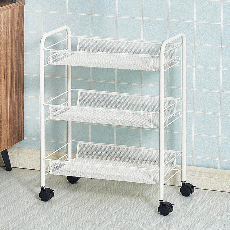 默认顺丰快递厨房推车可移动置物架放菜带轮落地多层小推车婴儿用品储