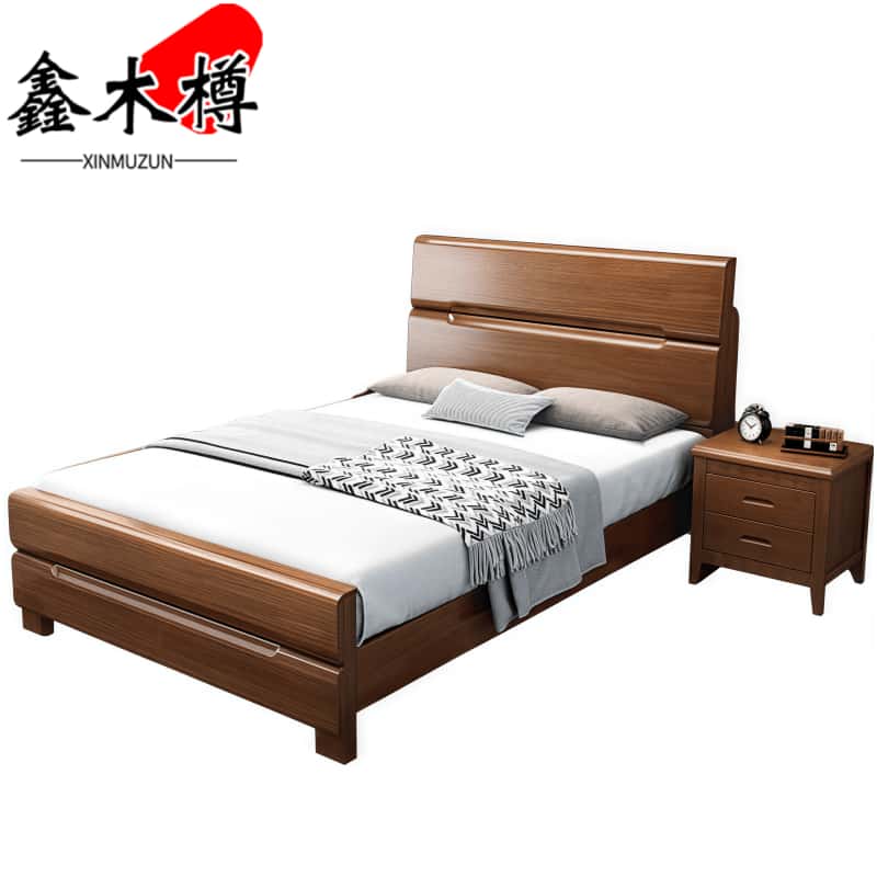 鑫木樽床+床头柜150cm套高清大图