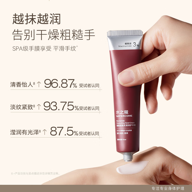 水之蔻烟酰胺焕采清润护手霜 荒野玫瑰40g*4高清大图