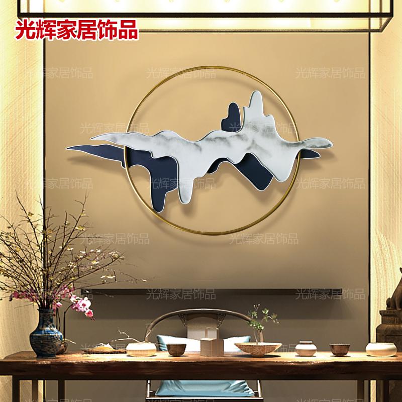 金属壁饰背景墙面壁挂酒店客厅玄关轻奢挂饰过道山水壁饰墙面装饰 三维工匠 88*60cm高清大图