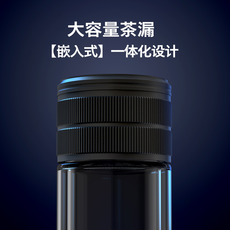 飞利浦双层玻璃杯男士高档泡茶车载水杯隔热家用茶杯透明杯子高清大图