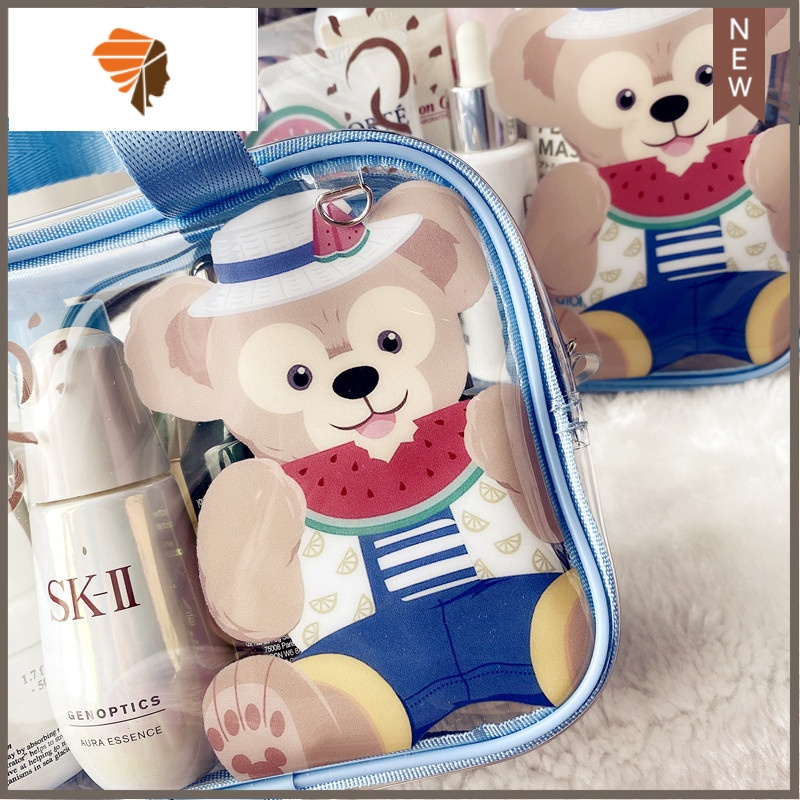 卡通可爱化妆包透明防水手提收纳袋水乳霜化妆品化妆包