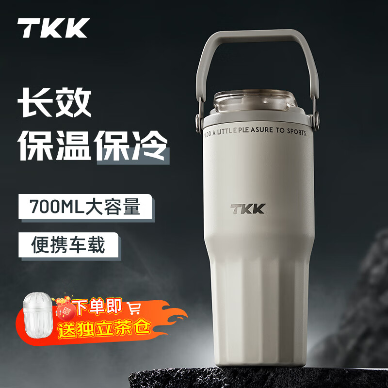 TKK保温杯男女士大容量陶瓷内胆咖啡杯便携车载泡茶杯子中学生饮水杯