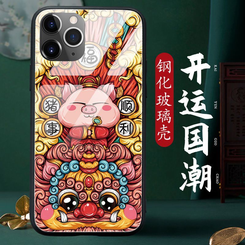 手机壳中国风se2男iphonexr玻璃xsmax国潮7plus812ro6软苹果66s牛气冲