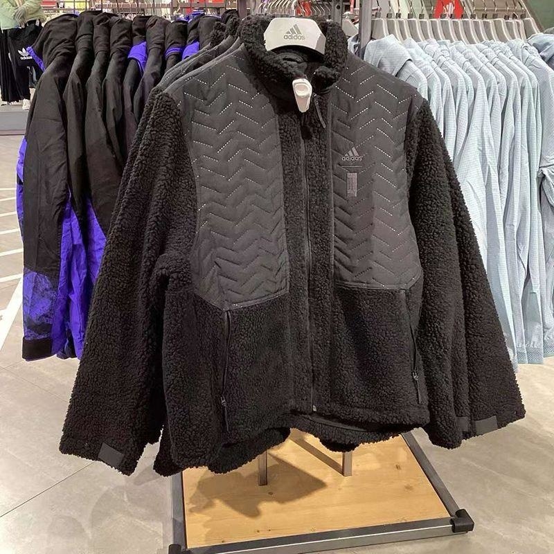 adidas/阿迪达斯冬款男子 运动训练拼接羊羔绒夹克外套 HN8958 CXcpm高清大图