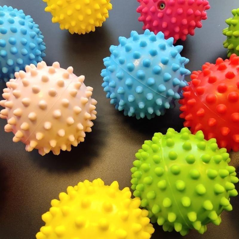 按摩球3寸刺球触感凹凸手抓球婴儿玩具充气新生儿迷你训练36个月组合