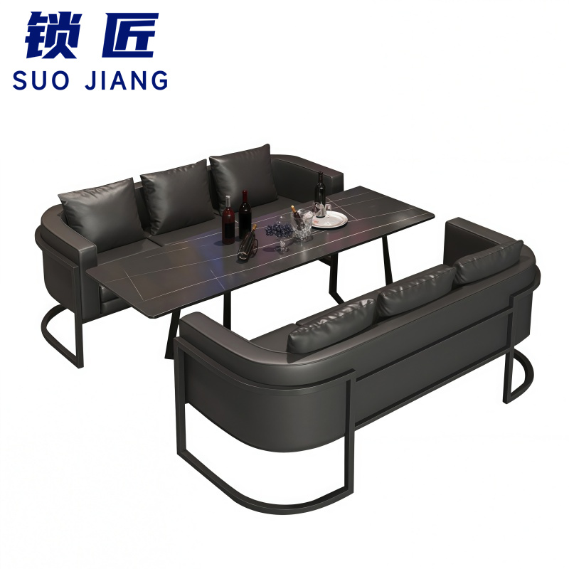 锁匠 会客沙发6人位+茶几套高清大图