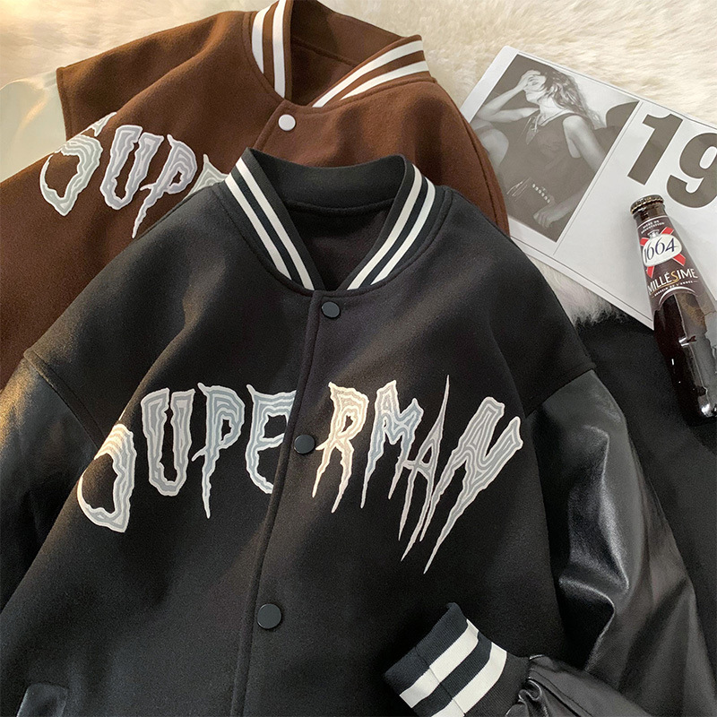 男生棒球服外套美式男女情侣潮牌春秋季款宽松夹克